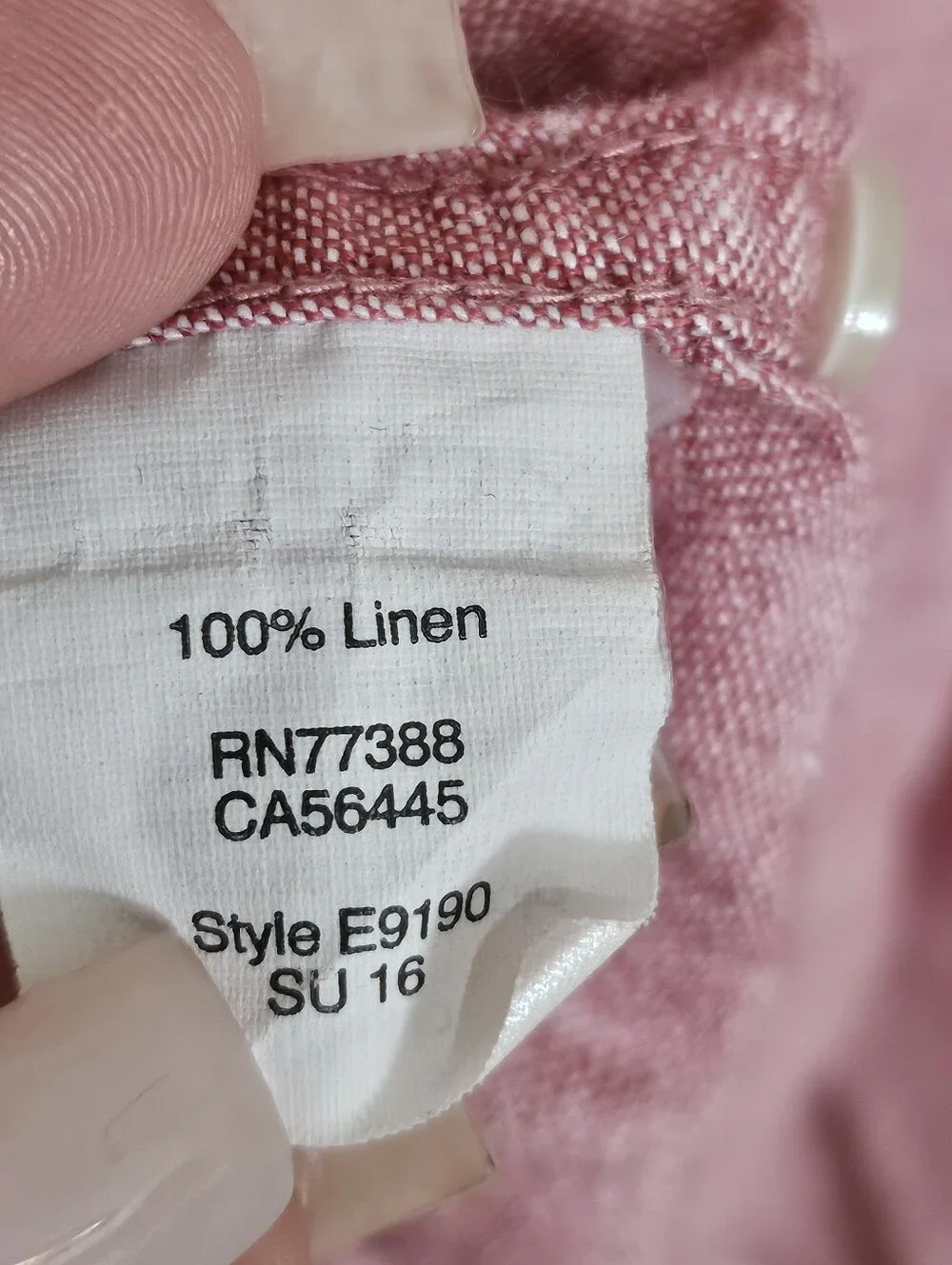 J.Crew Linen Shirt Men's XL Slim Fit Pink Button Front Long Sleeve 100% Linen.